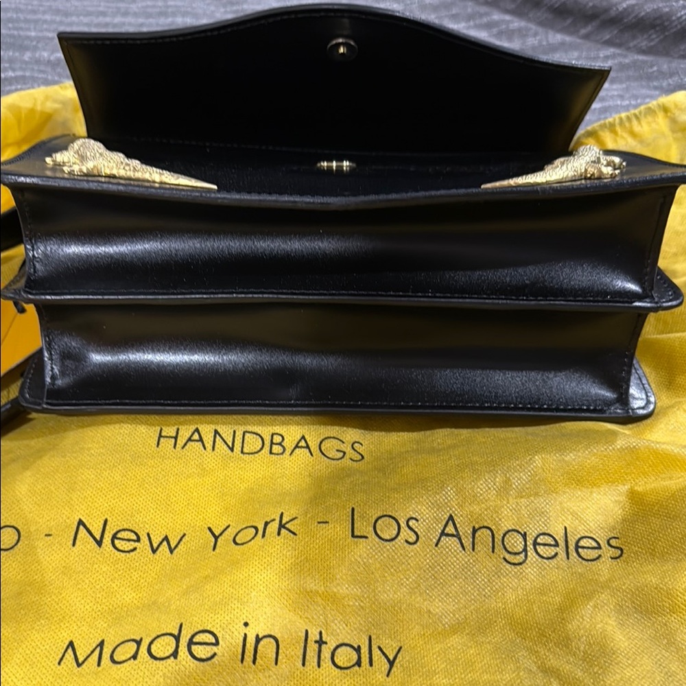 Valentino Black and Gold Crossbody Bag with V Logo - Picture 5 of 5